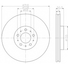 8DD 355 110-571 HELLA Тормозной диск