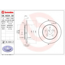 08.A534.30 BREMBO Тормозной диск