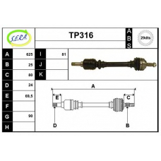 TP316 SERA Приводной вал