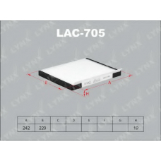 LAC705 LYNX Lac-705 фильтр салонный hyundai accent 05>/elantra 06>/solaris 10>