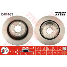 DF4461 TRW Тормозной диск