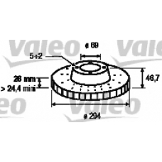 186824 VALEO Тормозной диск