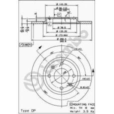 08.2938.24 BREMBO Тормозной диск