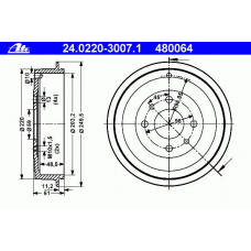 24.0220-3007.1 ATE Тормозной барабан