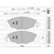 22-0334-0 METELLI Комплект тормозных колодок, дисковый тормоз