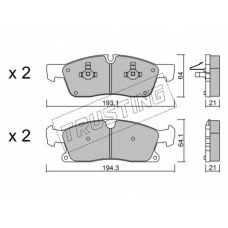 942.4 TRUSTING Комплект тормозных колодок, дисковый тормоз