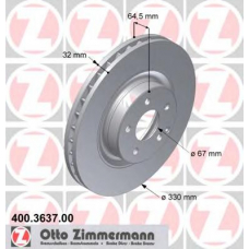 400.3637.00 ZIMMERMANN Тормозной диск