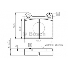 0 986 TB2 470 BOSCH Комплект тормозных колодок, дисковый тормоз