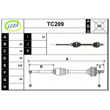 TC209 SERA Приводной вал