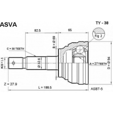 TY-38 ASVA Шарнирный комплект, приводной вал