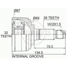 OJ-0810 InterParts Шарнирный комплект, приводной вал