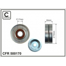 500170 CAFFARO Натяжной ролик, поликлиновой  ремень