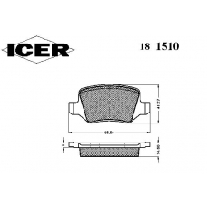 181510 ICER Комплект тормозных колодок, дисковый тормоз