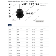 AWSTO1208 Tenacity Engine mount, front, at, hyrraulic