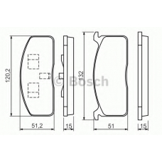 0 986 494 457 BOSCH Комплект тормозных колодок, дисковый тормоз