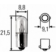 8GP 007 676-121 HELLA Лампа накаливания, oсвещение салона; Лампа накалив