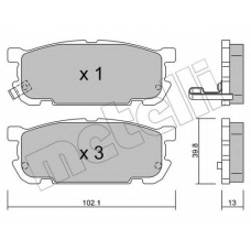 22-0608-0 METELLI Комплект тормозных колодок, дисковый тормоз