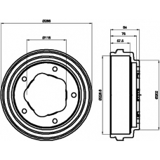 8DT 355 300-151 HELLA PAGID Тормозной барабан