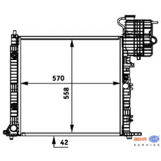 8MK 376 722-041 HELLA Радиатор, охлаждение двигателя