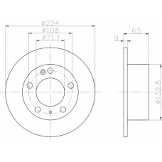 8DD 355 102-461 HELLA Тормозной диск