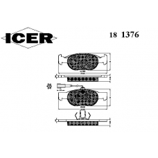 181376 ICER Комплект тормозных колодок, дисковый тормоз