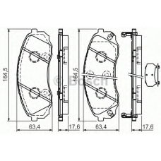 0 986 494 377 BOSCH Комплект тормозных колодок, дисковый тормоз