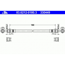 83.6212-0180.3 ATE Тормозной шланг