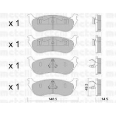 22-0687-0 METELLI Комплект тормозных колодок, дисковый тормоз