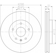 8DD 355 116-031 HELLA PAGID Тормозной диск