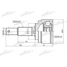PCV1476 PATRON Шарнирный комплект, приводной вал