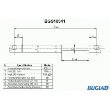 BGS10341 BUGIAD Газовая пружина, крышка багажник