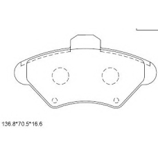 KD6728 ASIMCO Комплект тормозных колодок, дисковый тормоз