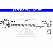 83.7769-0275.3 ATE Тормозной шланг