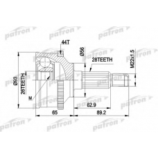 PCV1328 PATRON Шарнирный комплект, приводной вал