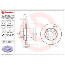 09.8635.11 BREMBO Тормозной диск