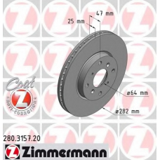 280.3157.20 ZIMMERMANN Тормозной диск