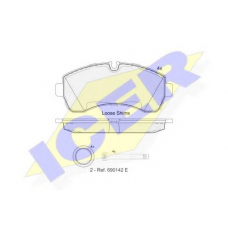 141785 ICER Комплект тормозных колодок, дисковый тормоз