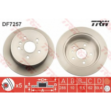 DF7257 TRW Тормозной диск