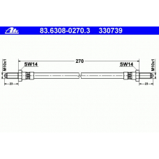 83.6308-0270.3 ATE Тормозной шланг
