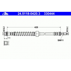 24.5118-0420.3 ATE Тормозной шланг