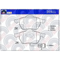20311 GALFER Комплект тормозных колодок, дисковый тормоз