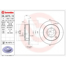 08.A273.10 BREMBO Тормозной диск