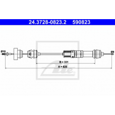 24.3728-0823.2 ATE Трос, управление сцеплением