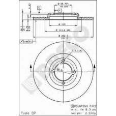 BS 7047 BRECO Тормозной диск