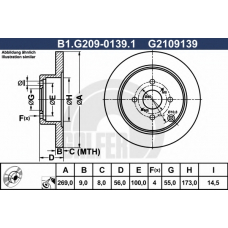 B1.G209-0139.1 GALFER Тормозной диск