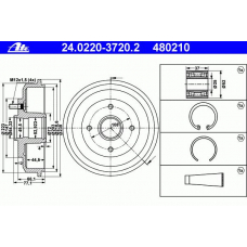 24.0220-3720.2 ATE Тормозной барабан