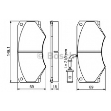 0 986 494 301 BOSCH Комплект тормозных колодок, дисковый тормоз