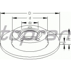 109 525 TOPRAN Тормозной диск