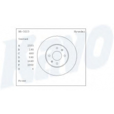 BR-3223 KAVO PARTS Тормозной диск