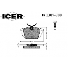 181307-700 ICER Комплект тормозных колодок, дисковый тормоз
